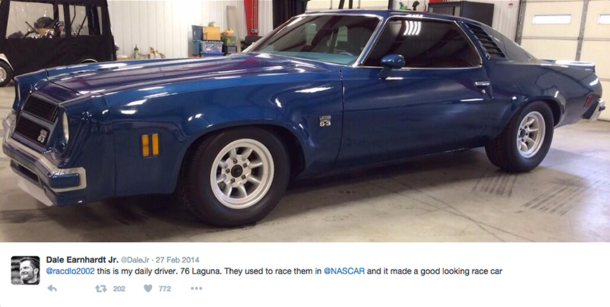 Dale's Tweet about his car