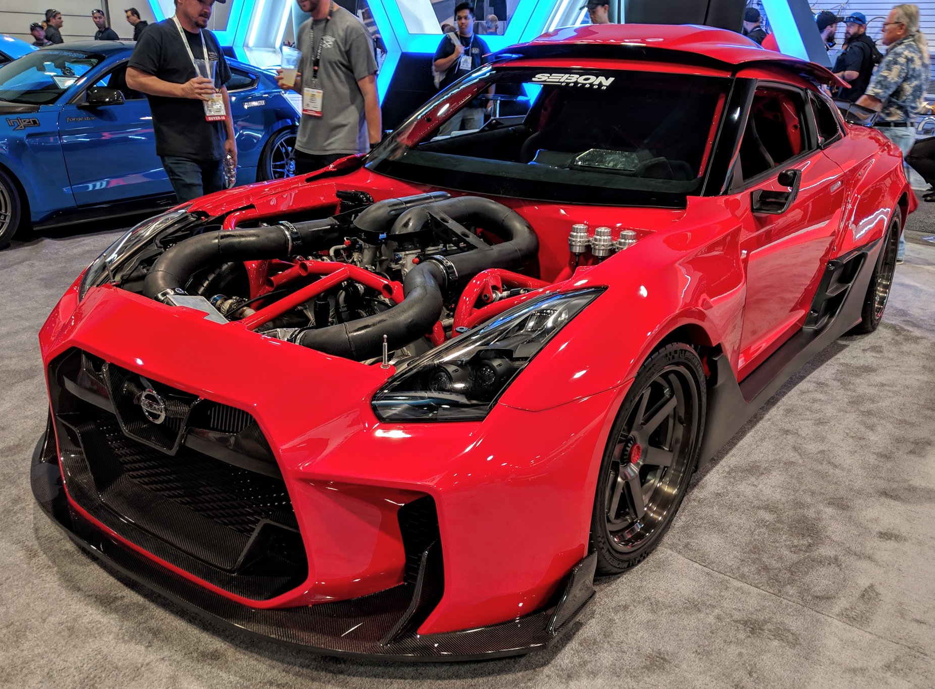 R35Hundred Design’s Nissan GT-R specZERO with a Daytona Prototype Nissan 45 V8 racing engine at SEMA 2018